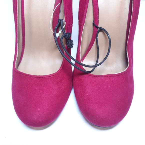 g:21 Gita Faux Suede Glitter Chunky Heels Round Toe Party Club - Picture 6 of 11